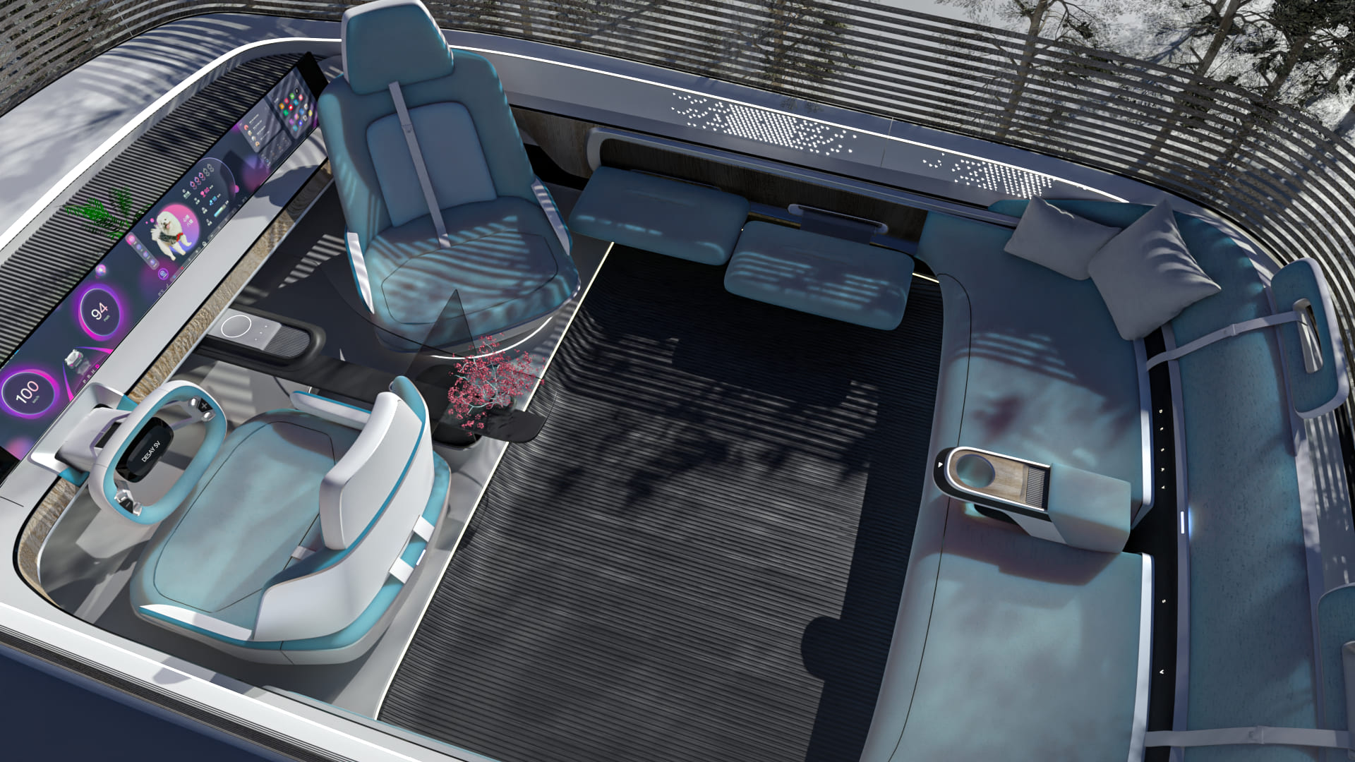 Interactive cabin space render view two